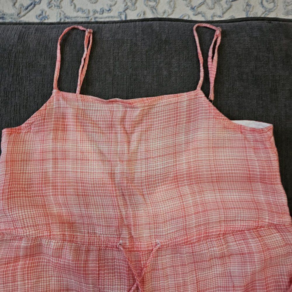 Urban Outfitters Women's Pink Sleeveless Audra Gingham Wide Leg Jumpsuit Size XS - Picture 6 of 15